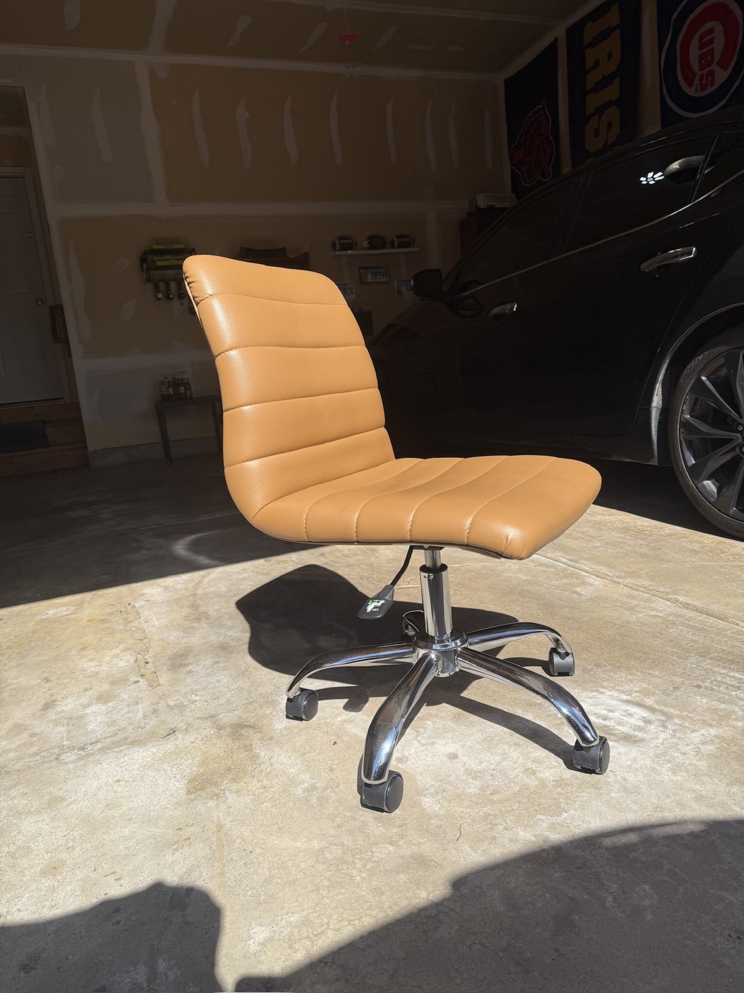 Tan Leather Office Chair - photo 2