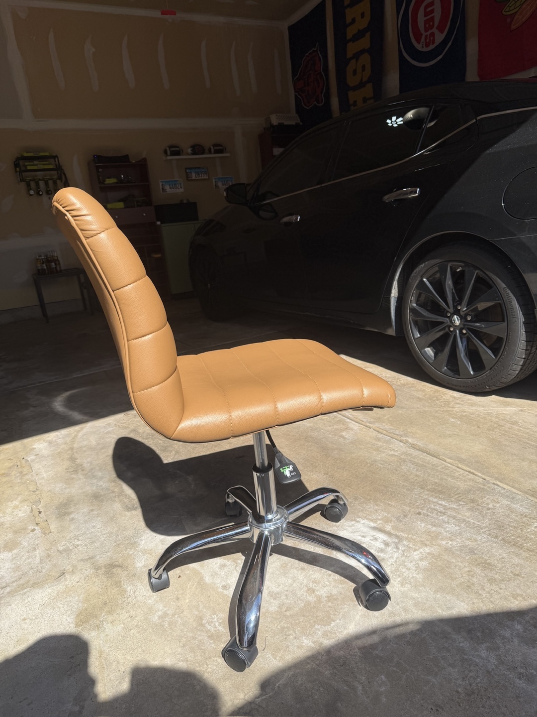 Tan Leather Office Chair - photo 3
