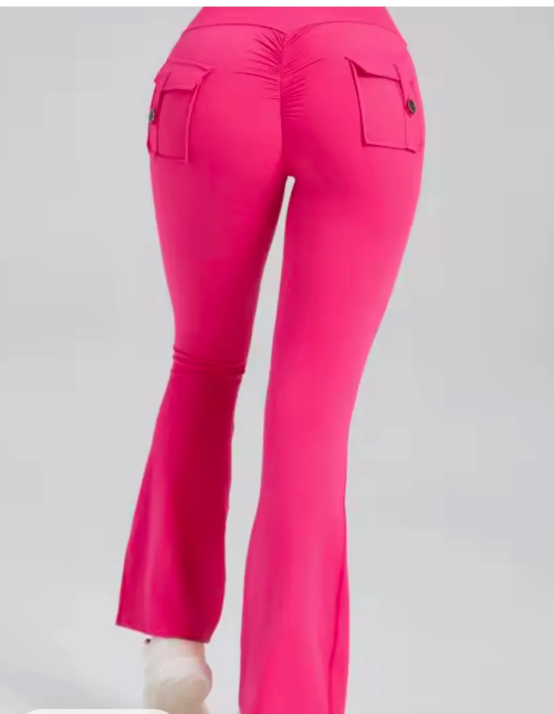 New Flare Pocket Leggings High Waist Sport Yoga Pants -S thumbnail