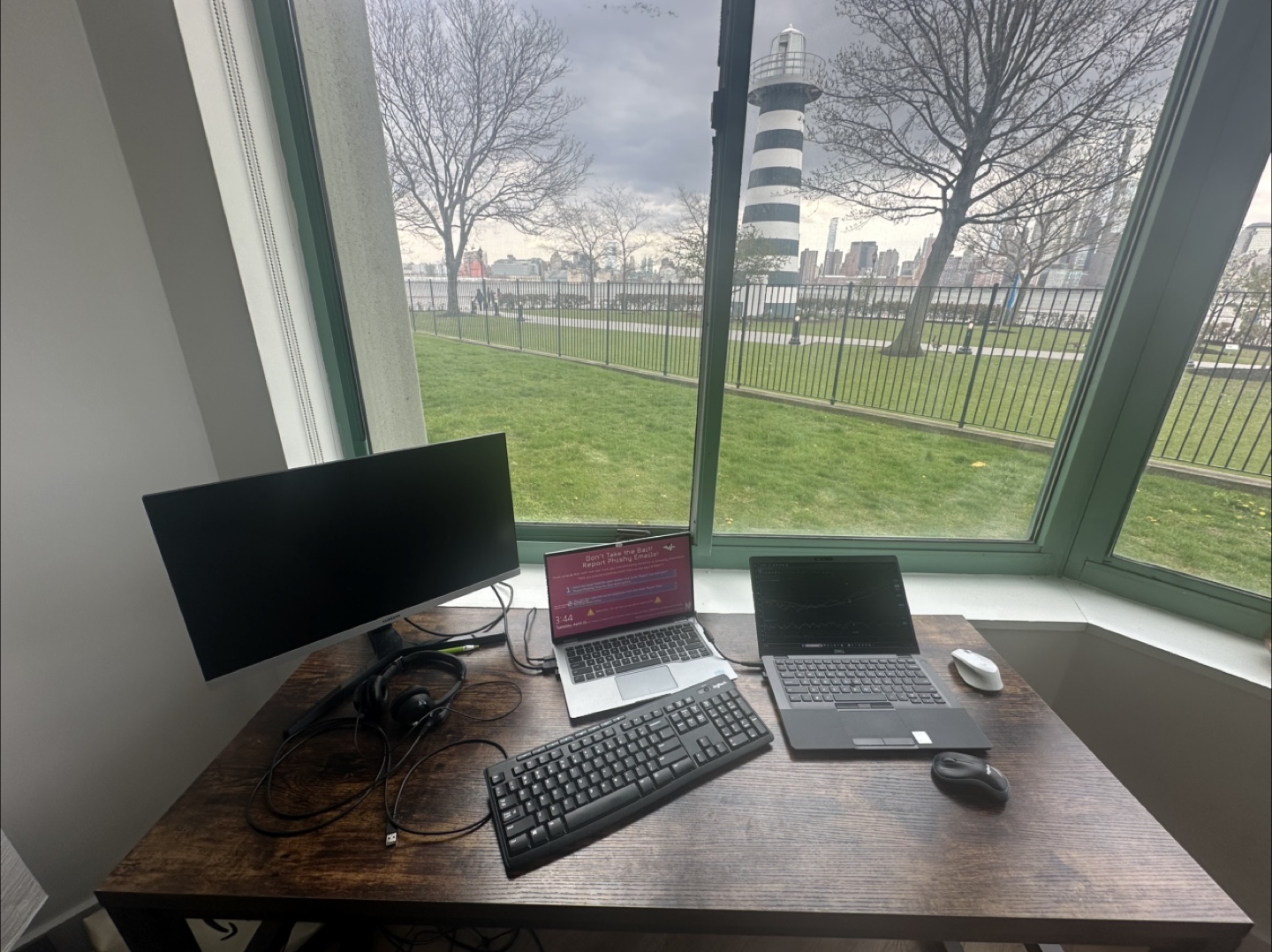 Brown Computer Desk with Metal Frame - photo 3