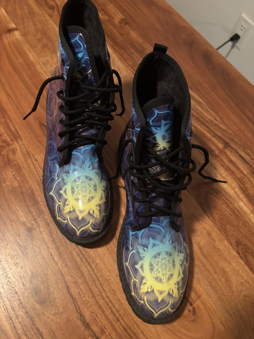 Women's Mandala & Butterfly Print Lace-Up Boots - photo 2