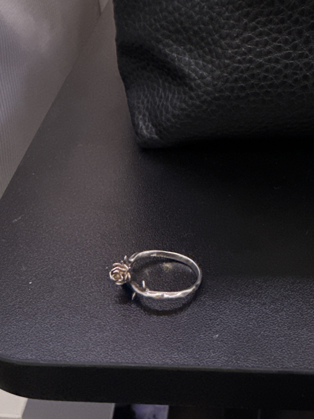 Delicate sterling silver rose ring - photo 2