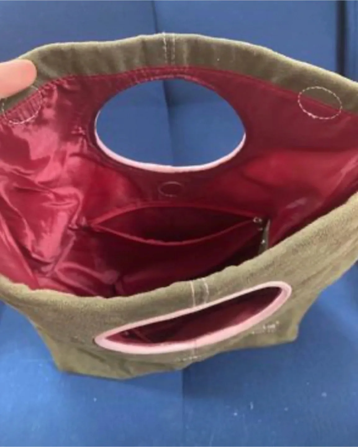 Matt & Nat Olive Green Suede Handbag image indicator(3)