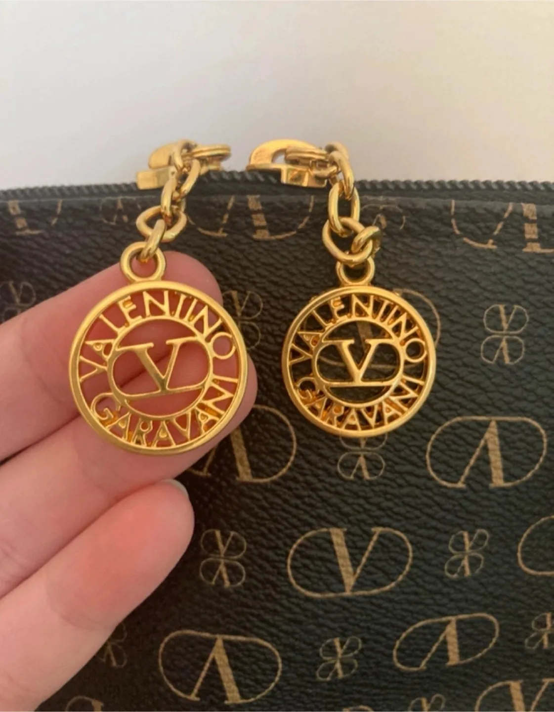 Authentic Valentino Garavani Black and Gold Handbag image indicator(2)