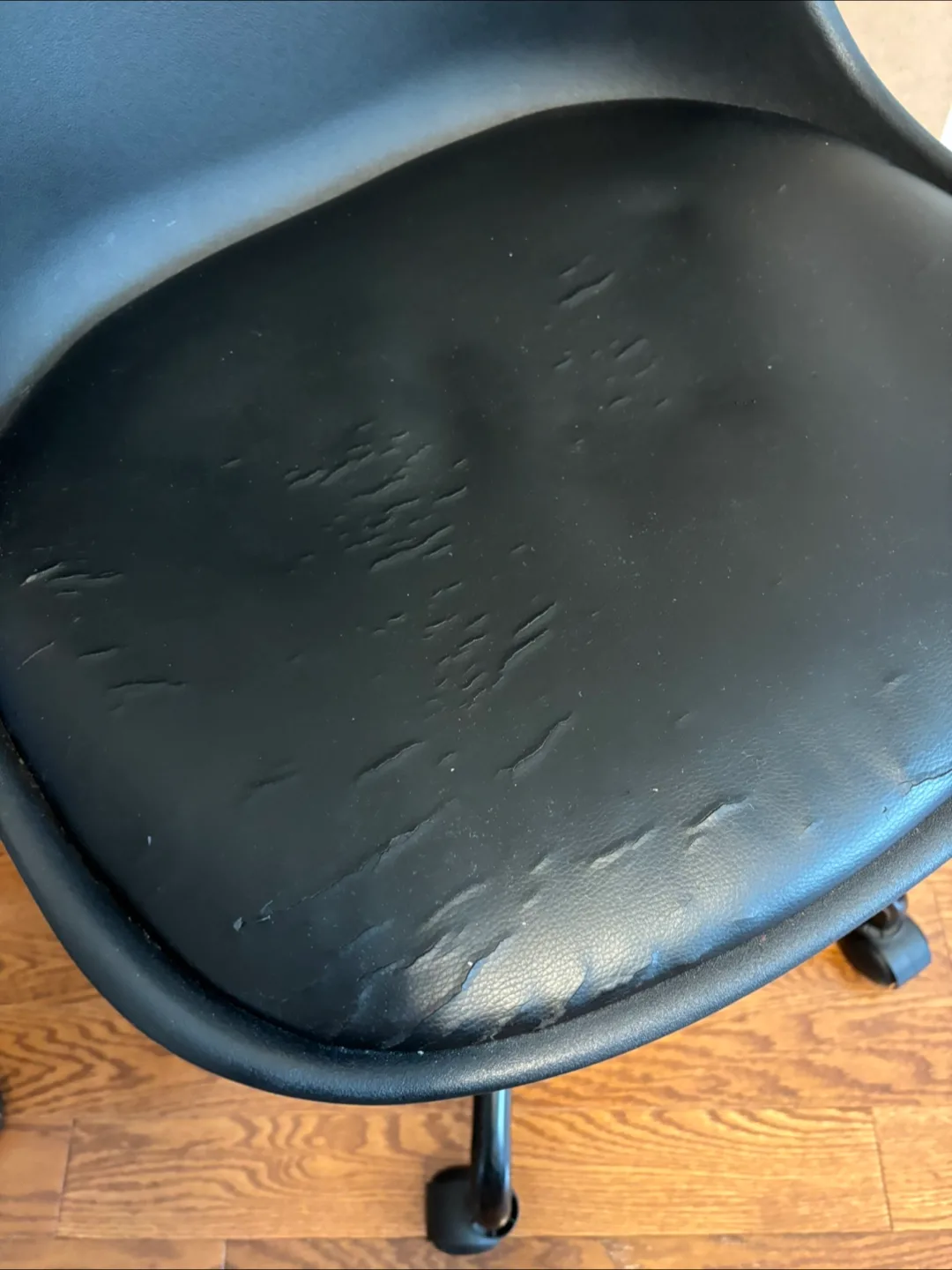 2 Ikea Rolling Office Chairs - Black & Blue image indicator(6)