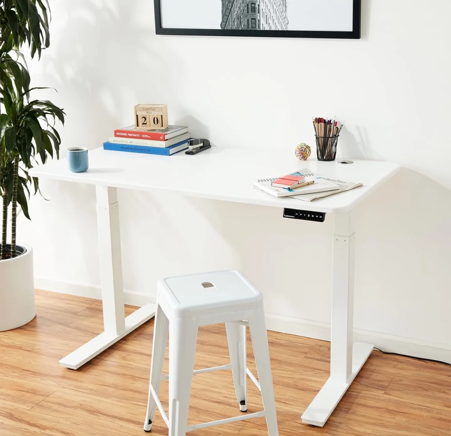 White Electric Standing Desk thumbnail