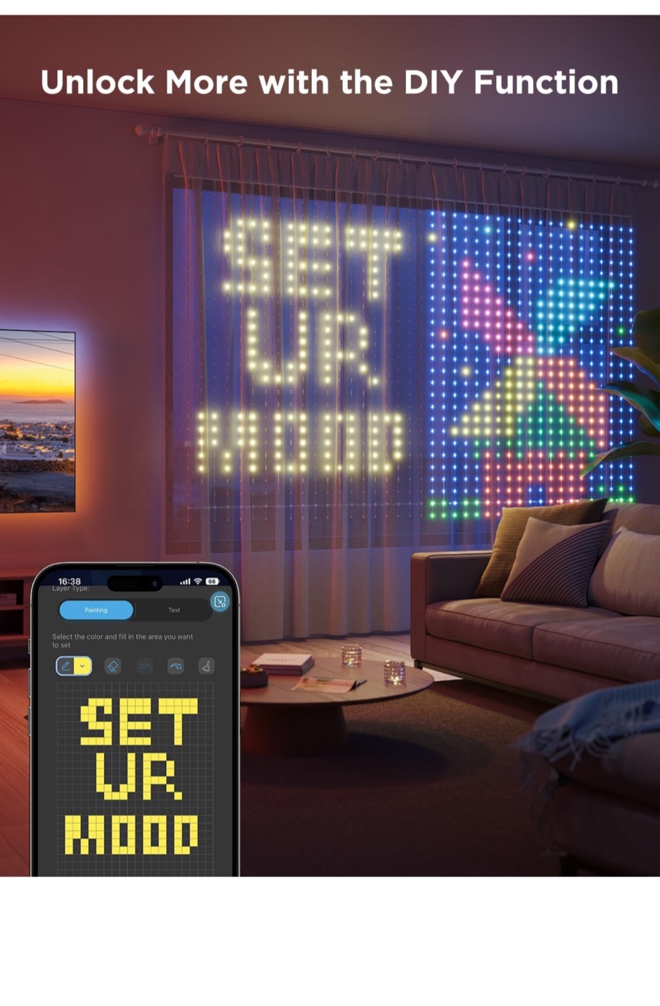 Govee Curtain Lights 2 - Smart LED String Lights with 520 LEDs - photo 3