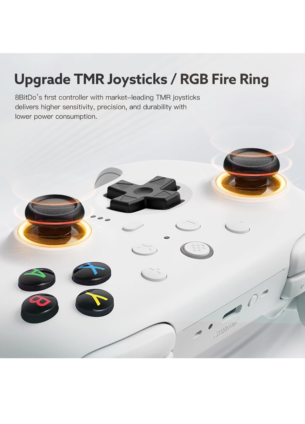 8BitDo Ultimate 2 Wireless Controller - White - photo 5