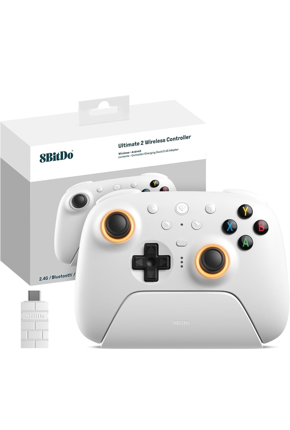8BitDo Ultimate 2 Wireless Controller - White - photo 4
