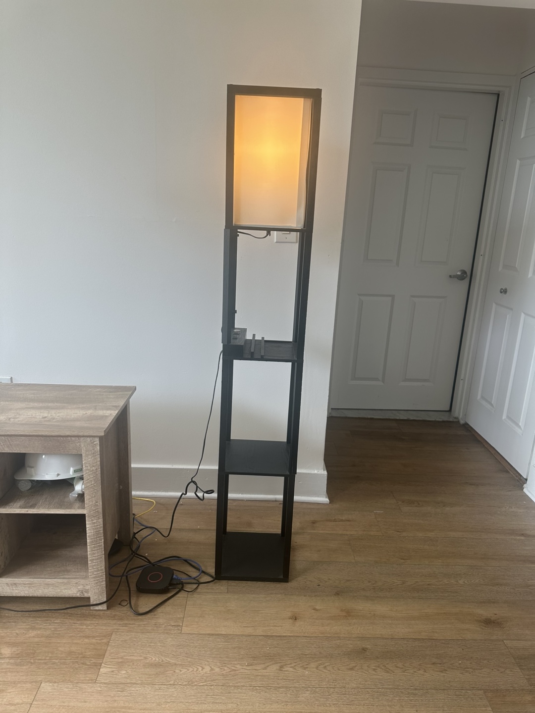 Black Floor Lamp with Shelves - photo 2