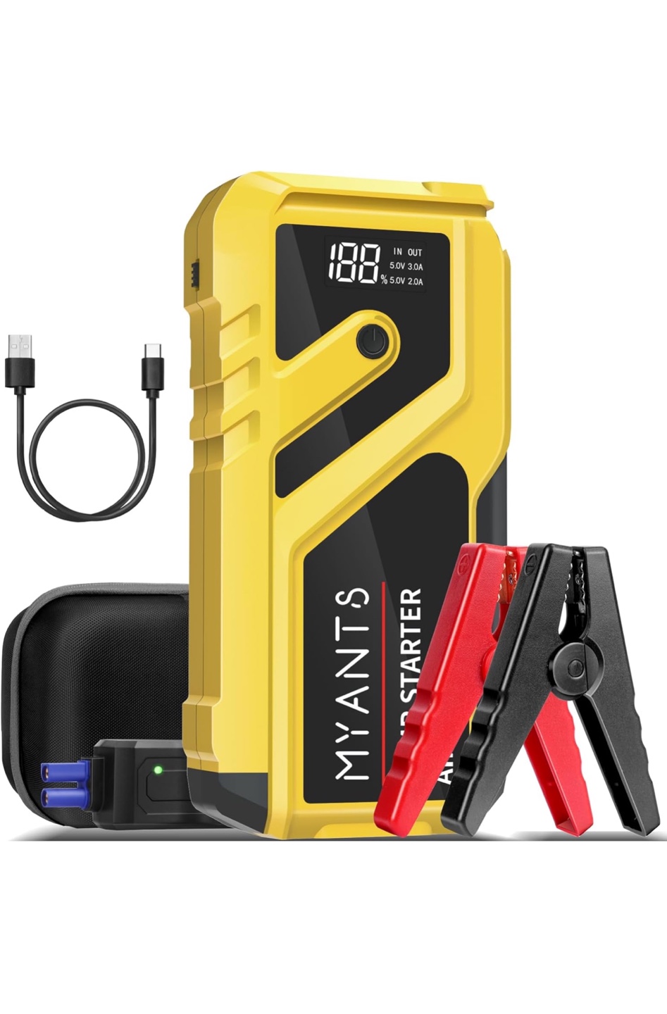 MYANTS 3-in-1 Jump Starter, Power Bank & Flashlight