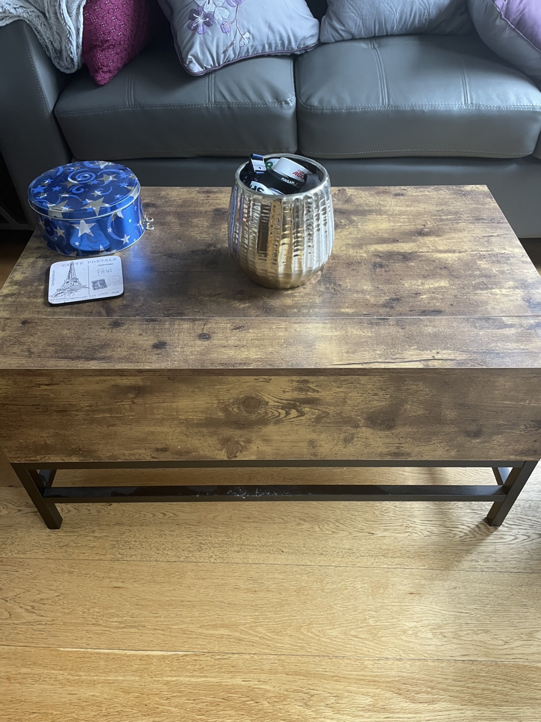 Rustic Brown Coffee Table with Storage