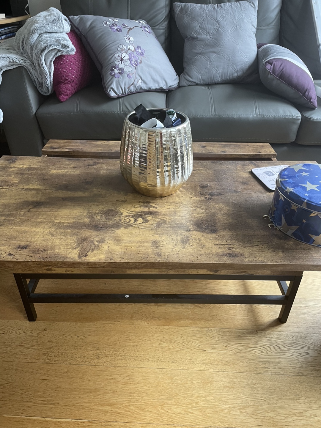 Rustic Brown Coffee Table with Storage - photo 2