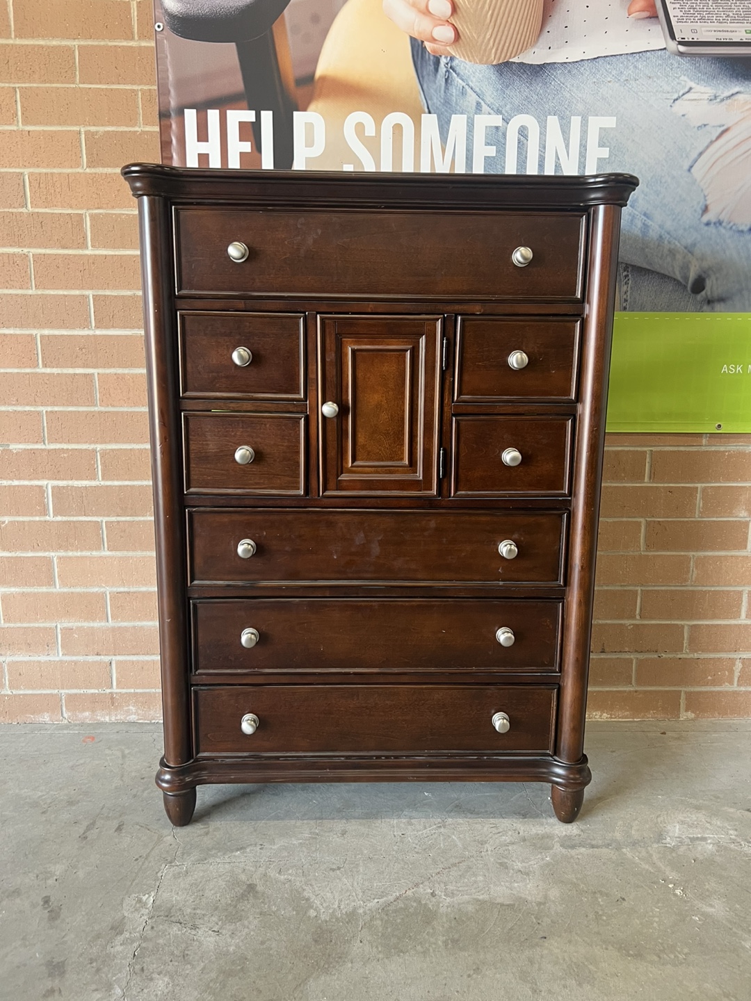 Dark Brown Wooden Chest of Drawers