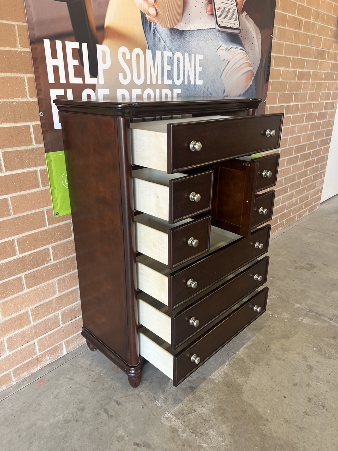 Dark Brown Wooden Chest of Drawers - photo 3