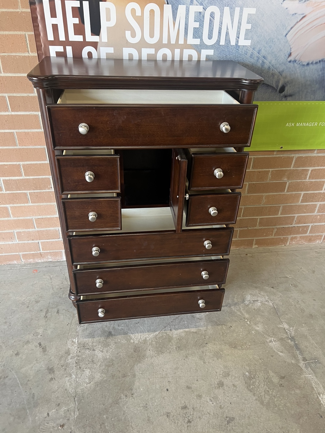 Dark Brown Wooden Chest of Drawers - photo 2
