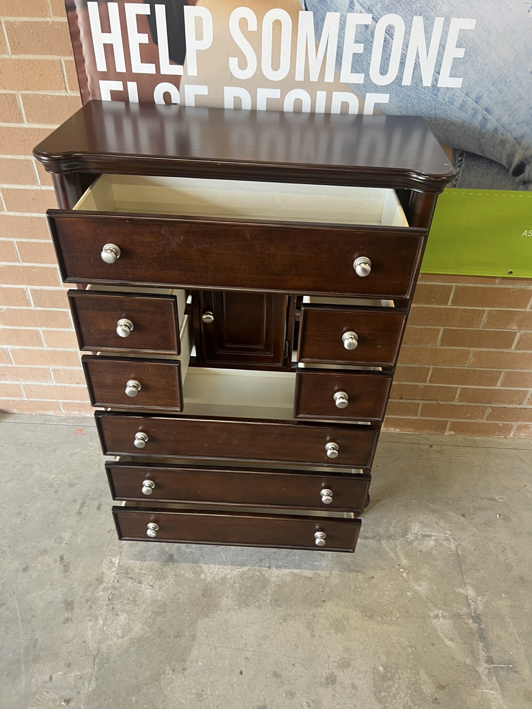 Dark Brown Wooden Chest of Drawers - photo 4