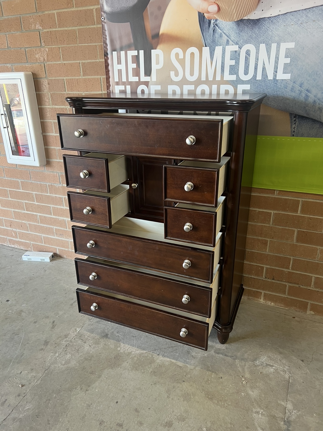 Dark Brown Wooden Chest of Drawers - photo 5