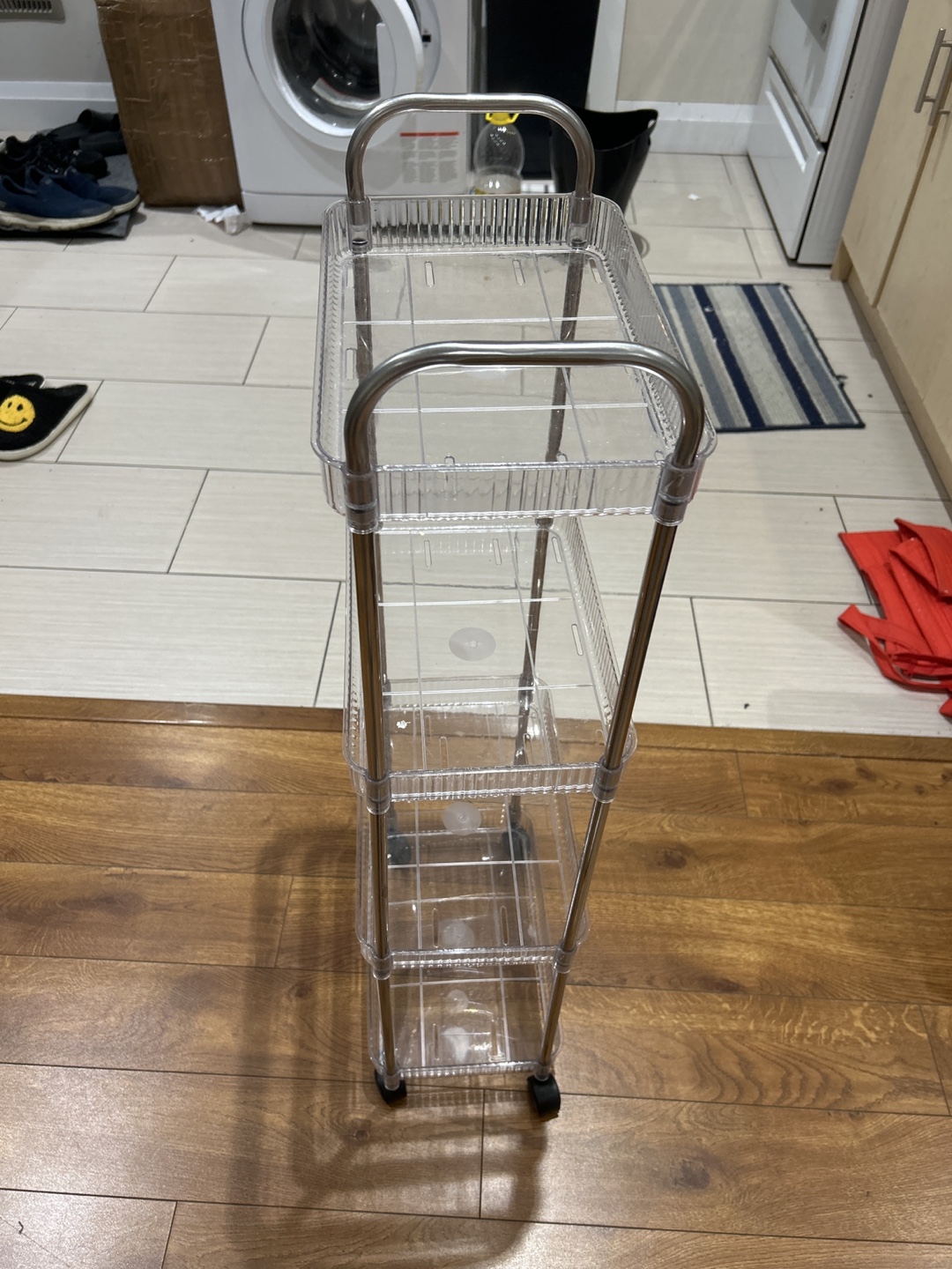 Rolling 4-Tier Storage Cart with Clear Bins - photo 4