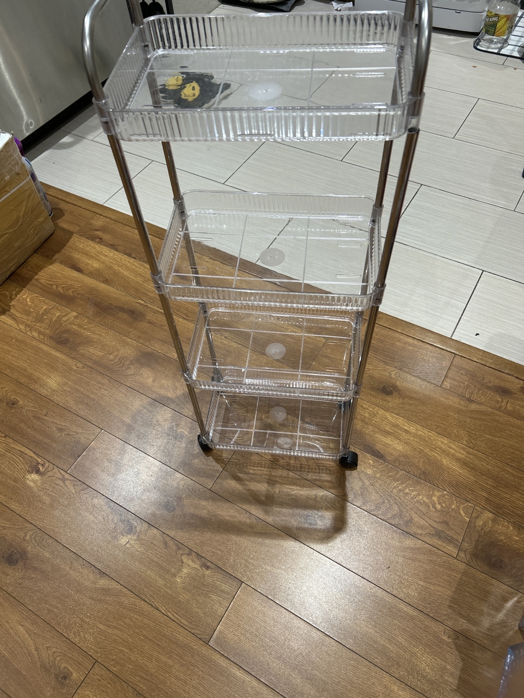 Rolling 4-Tier Storage Cart with Clear Bins - photo 2