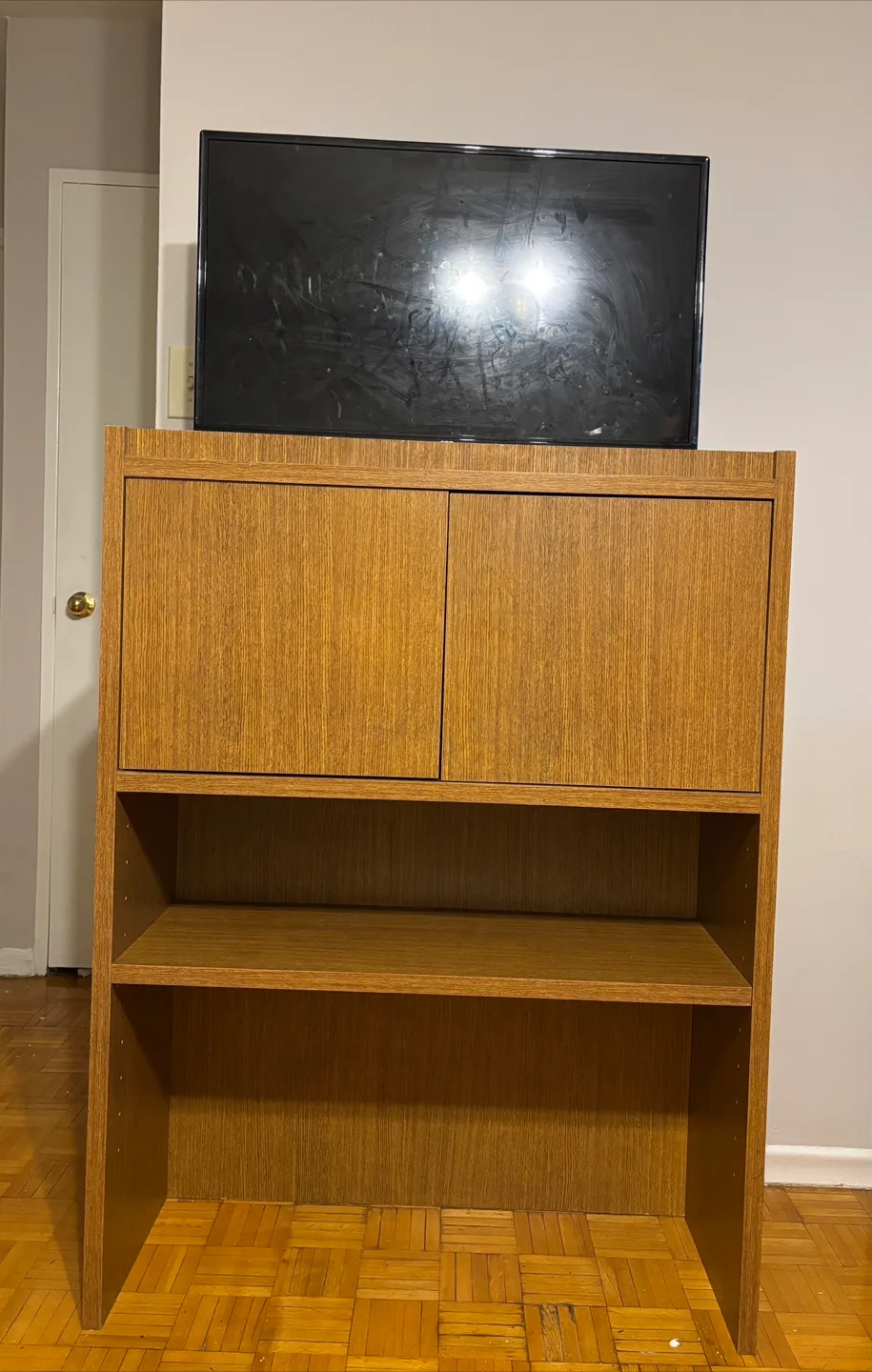 Wood TV Stand with Storage thumbnail