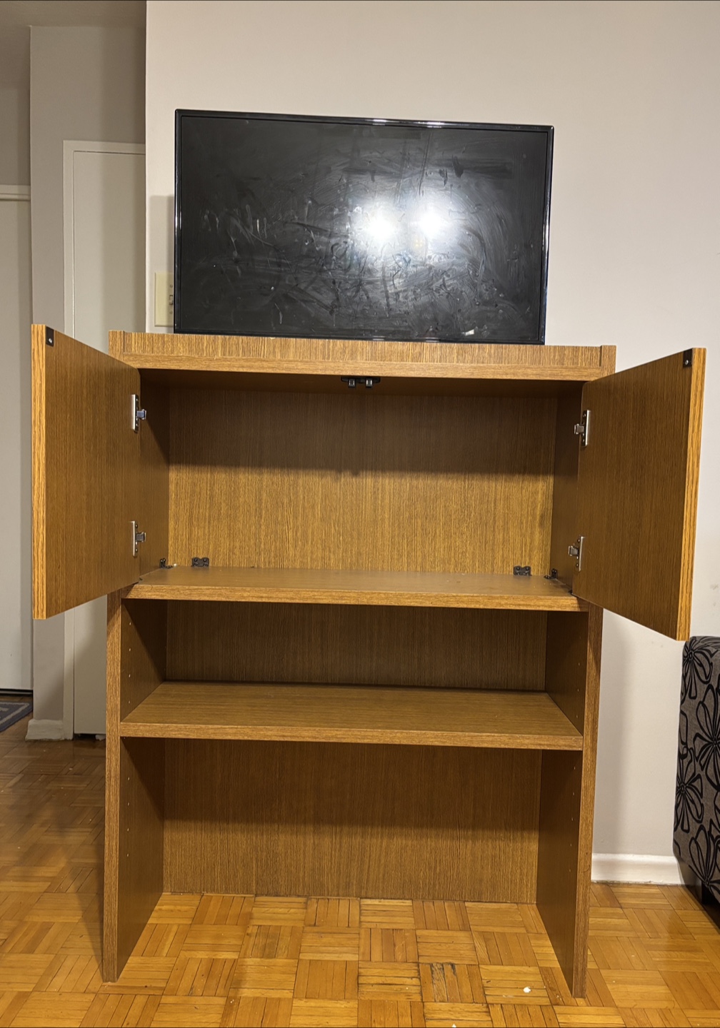 Wood TV Stand with Storage - photo 2