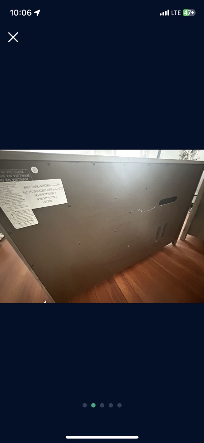 Gray Writing Desk with File Cabinet - photo 4