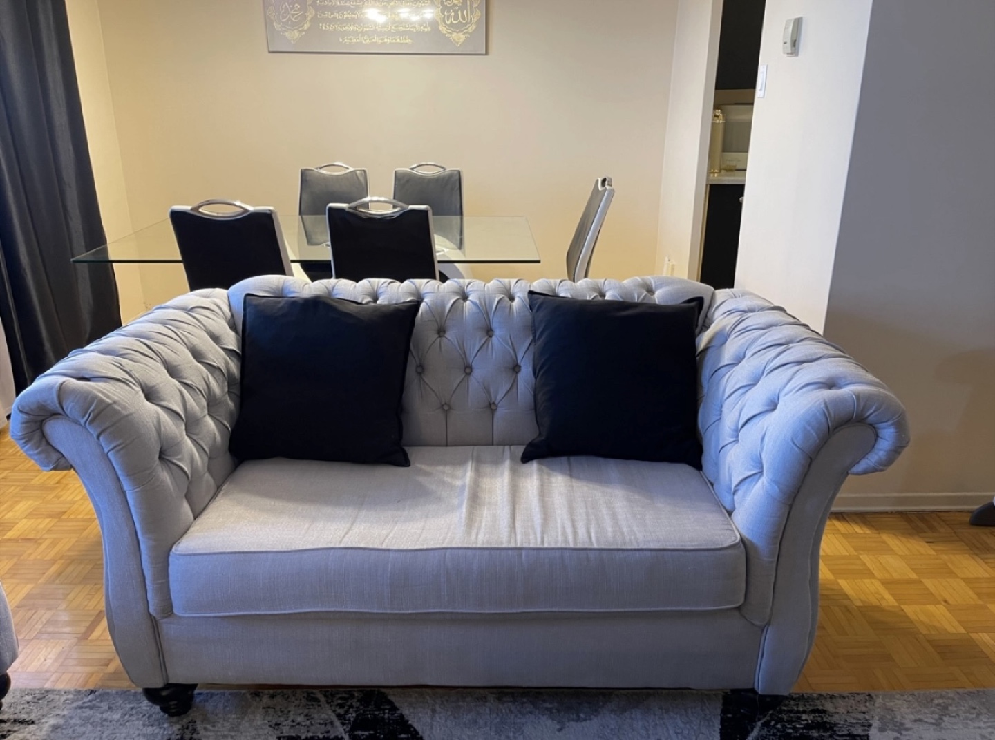 Elegant Light Grey Button Tufted Sofa set 2 pieces - photo 3