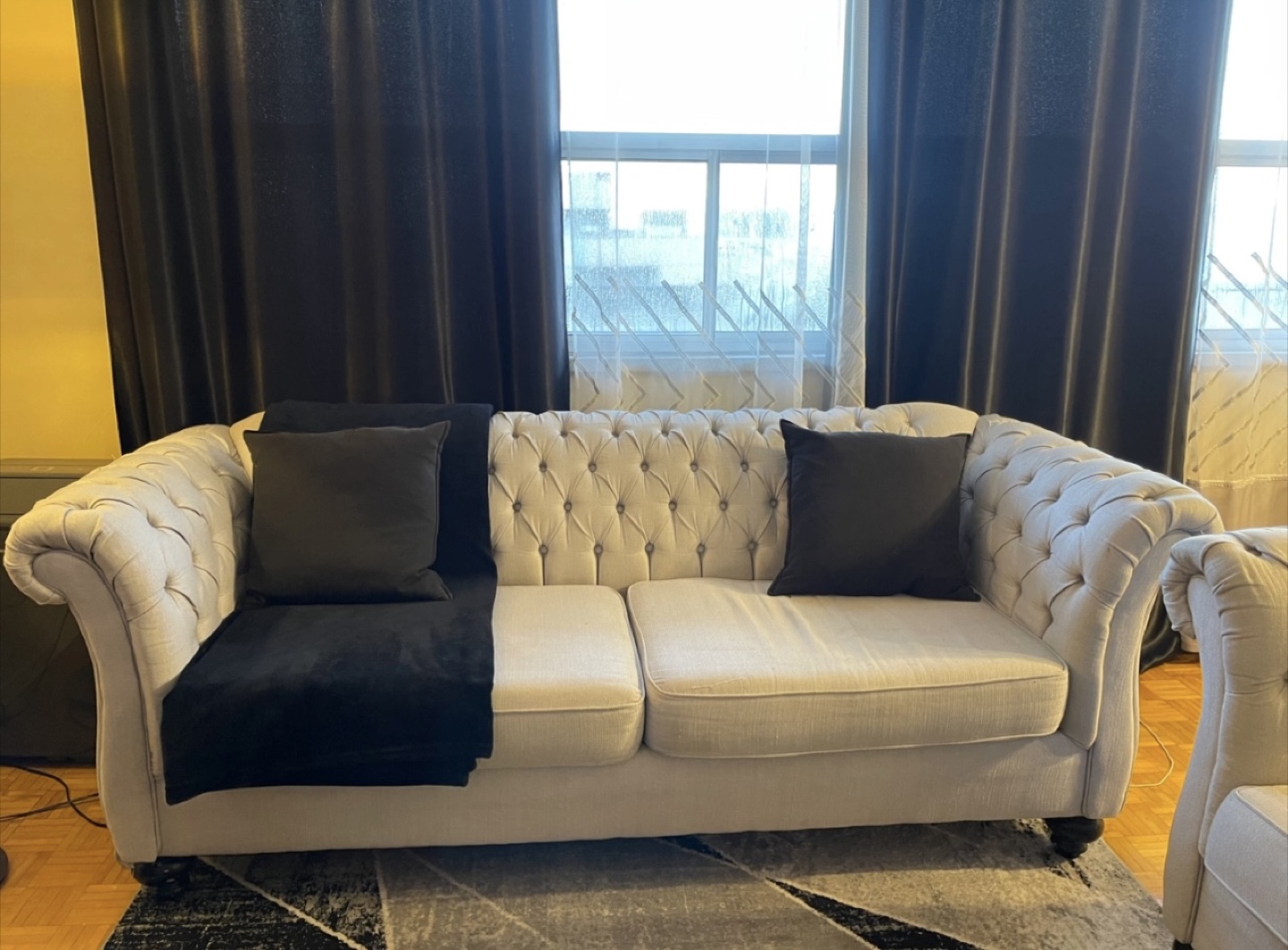 Elegant Light Grey Button Tufted Sofa set 2 pieces - photo 2