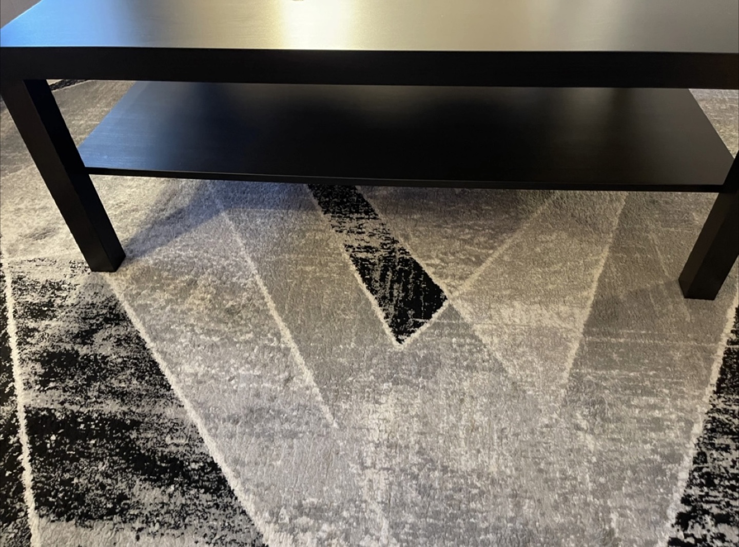 Black Coffee Table with Shelf - photo 2