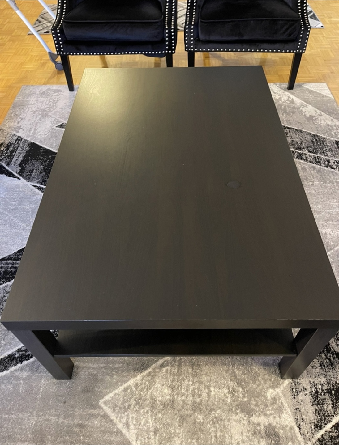 Black Coffee Table with Shelf