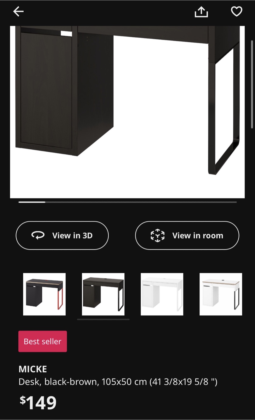 IKEA MICKE Desk - Black-Brown - photo 4