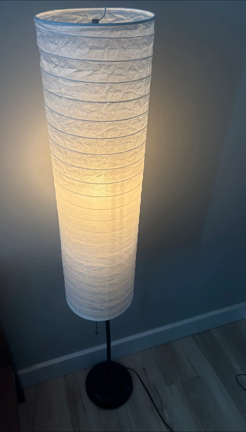 Ikea Floor Lamp with White Paper Shade thumbnail