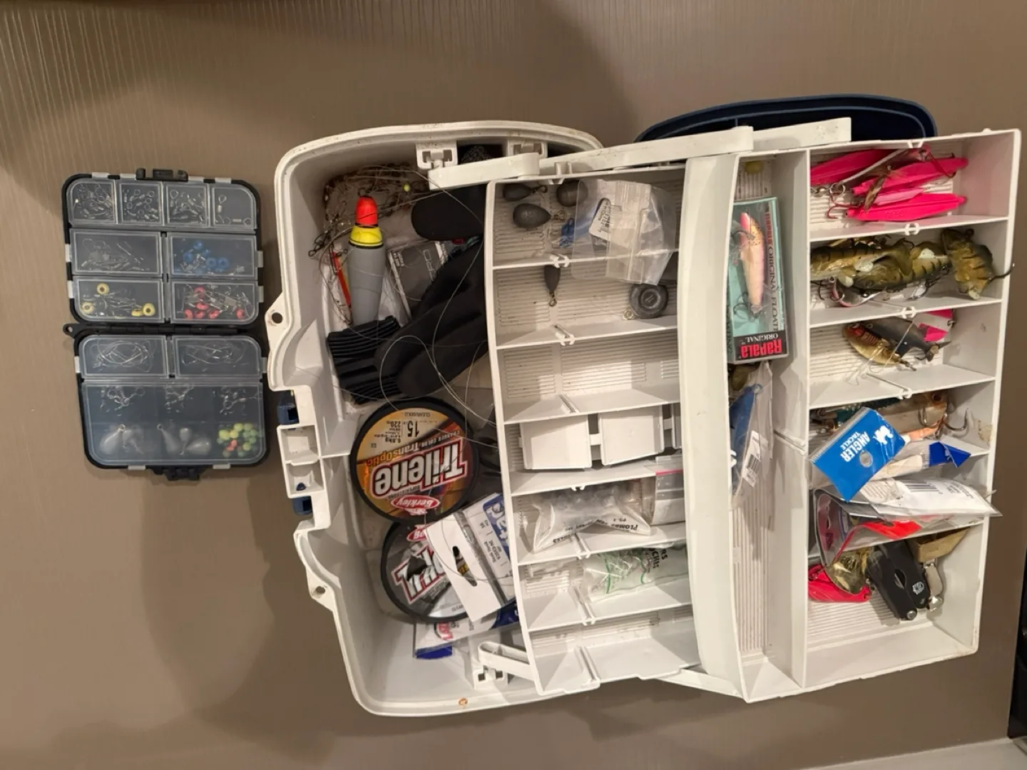 Plano Two Tray Tackle Box with Fishing Lures and Equipment thumbnail