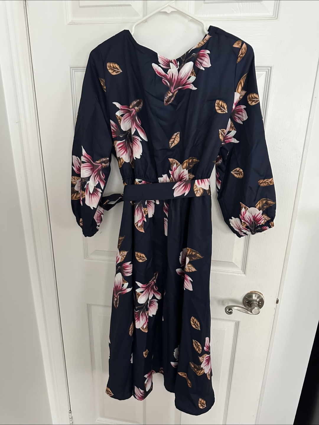 Shein navy blue floral midi dress - photo 3