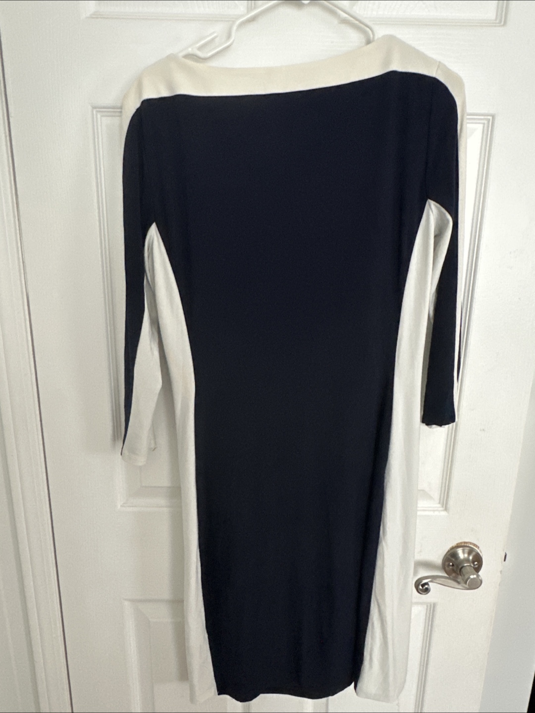 Ralph Lauren Navy and Cream Colour Block Dress Size 12 - photo 3