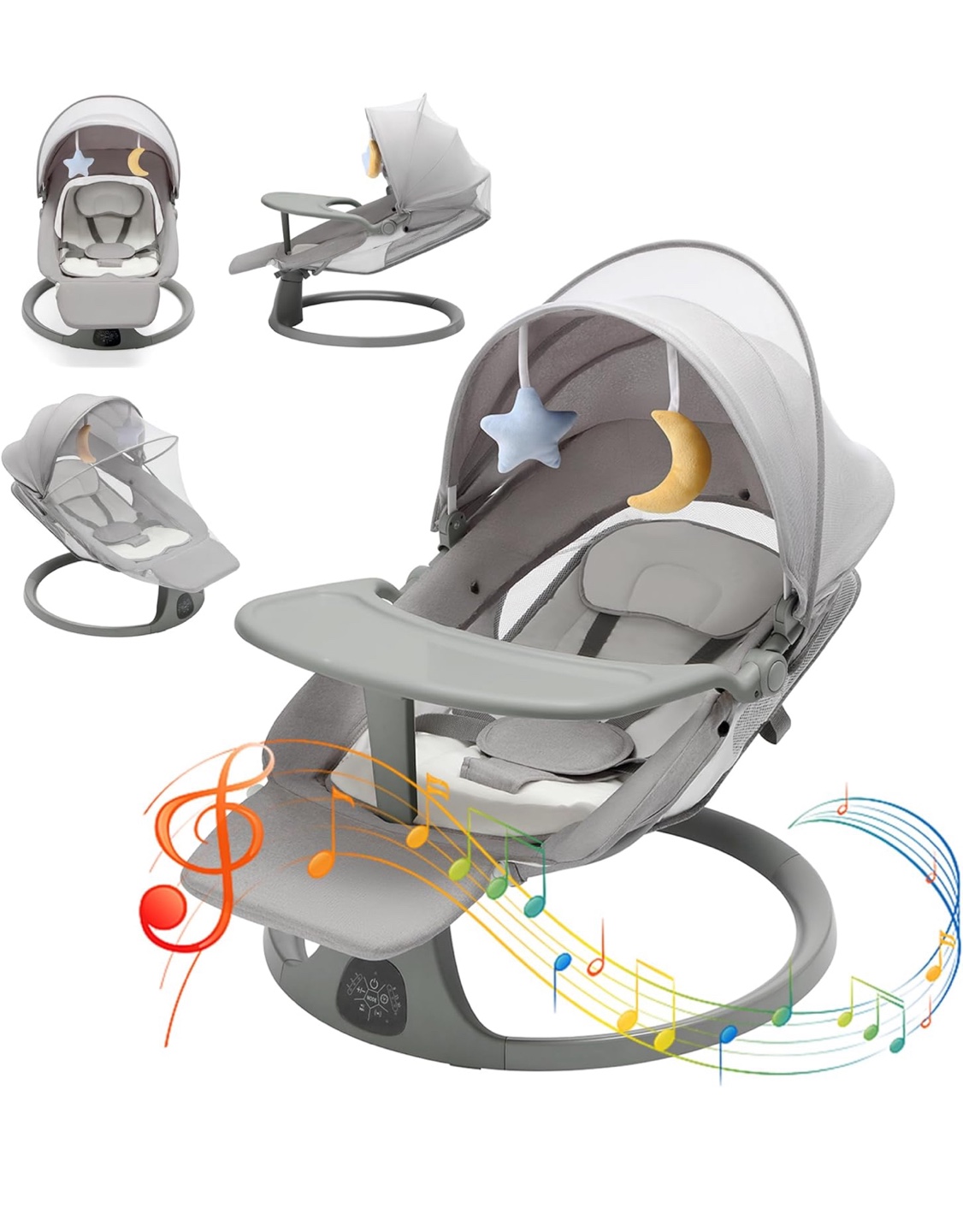 5-in-1 Deluxe Multi-Function Baby Bouncer with Remote
