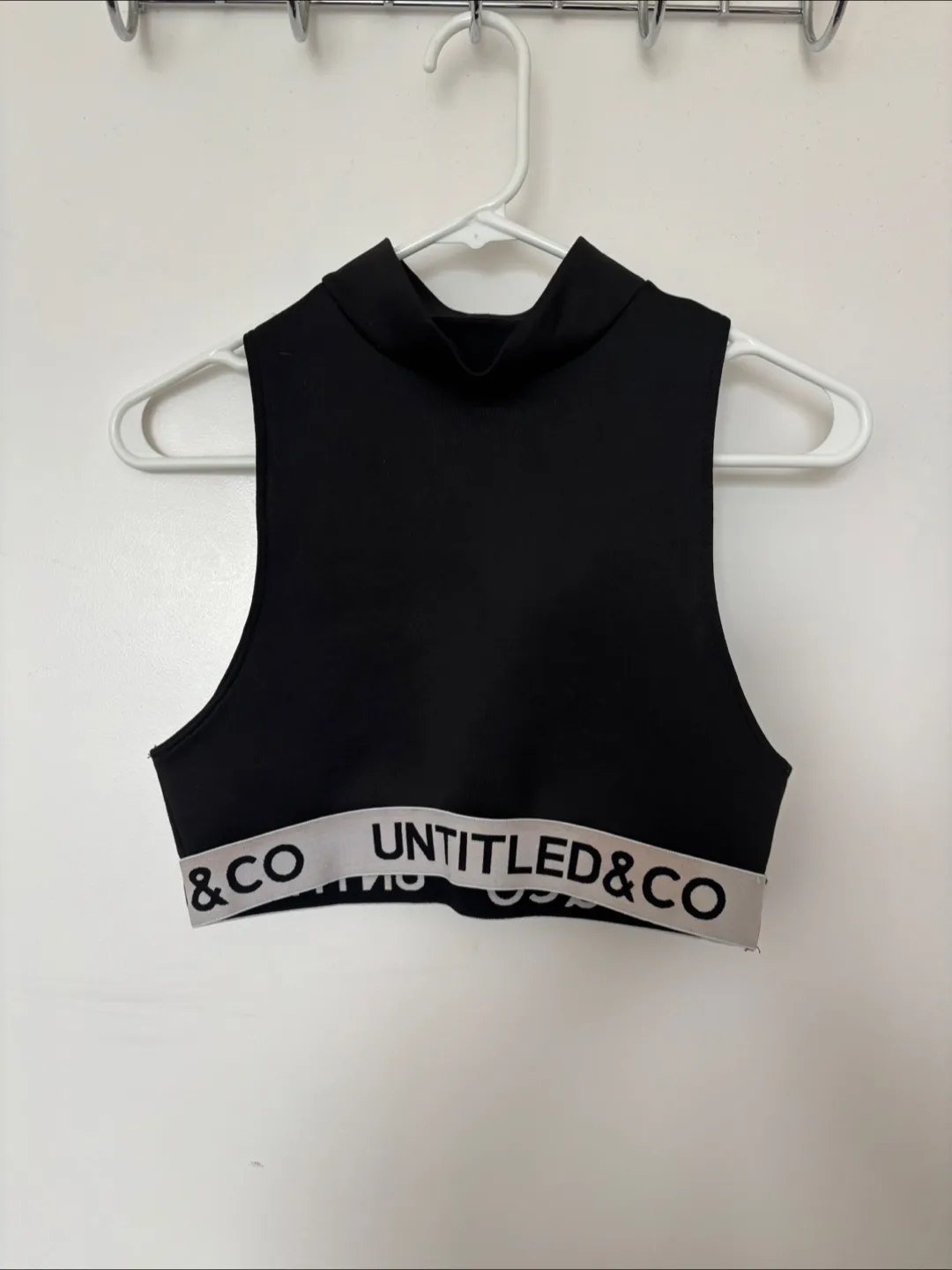 Untitled & Co. Black Sleeveless Crop Top thumbnail