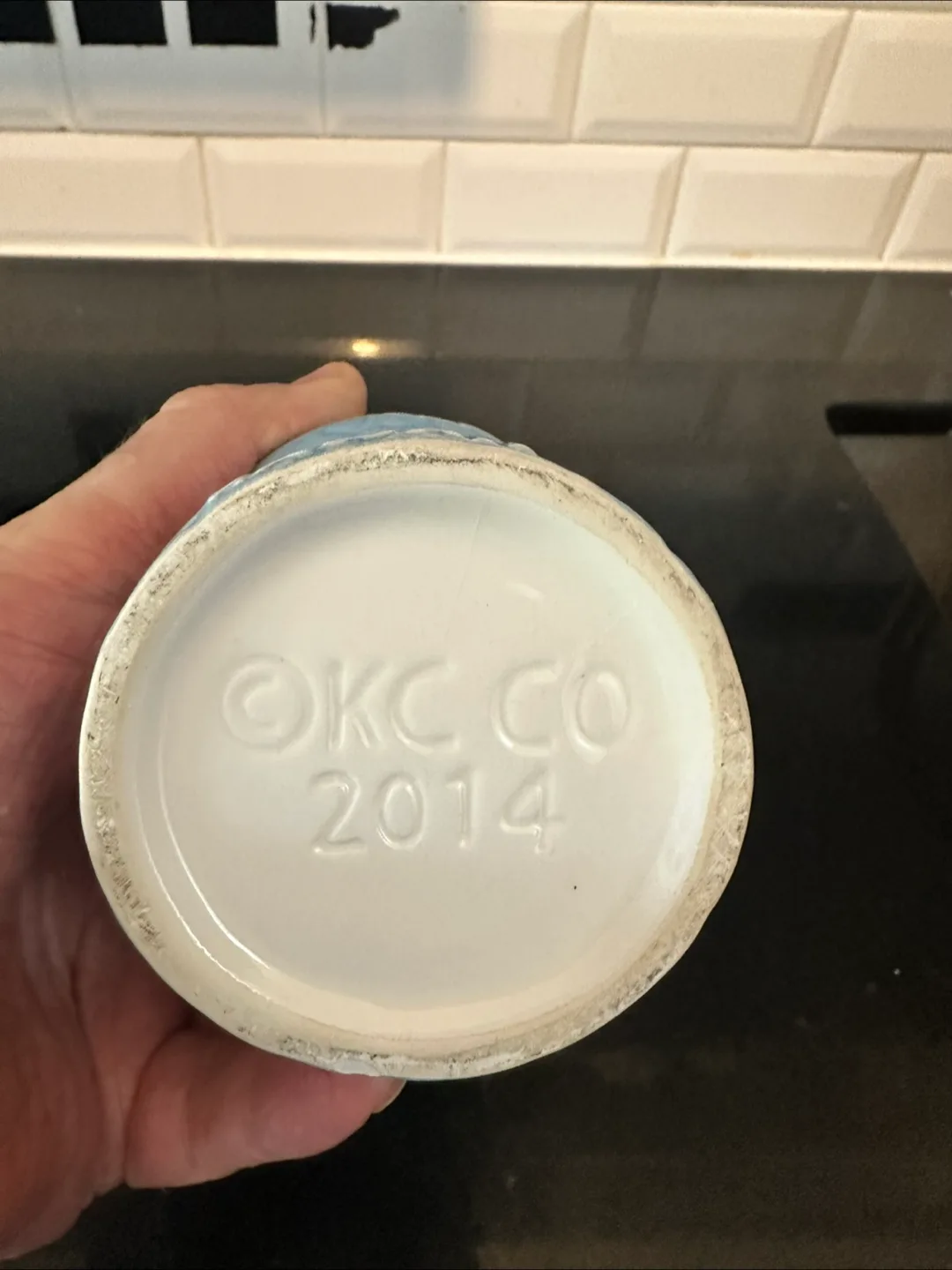 Vintage Blue Tiki Mug - OKC Co. 2014 image indicator(2)