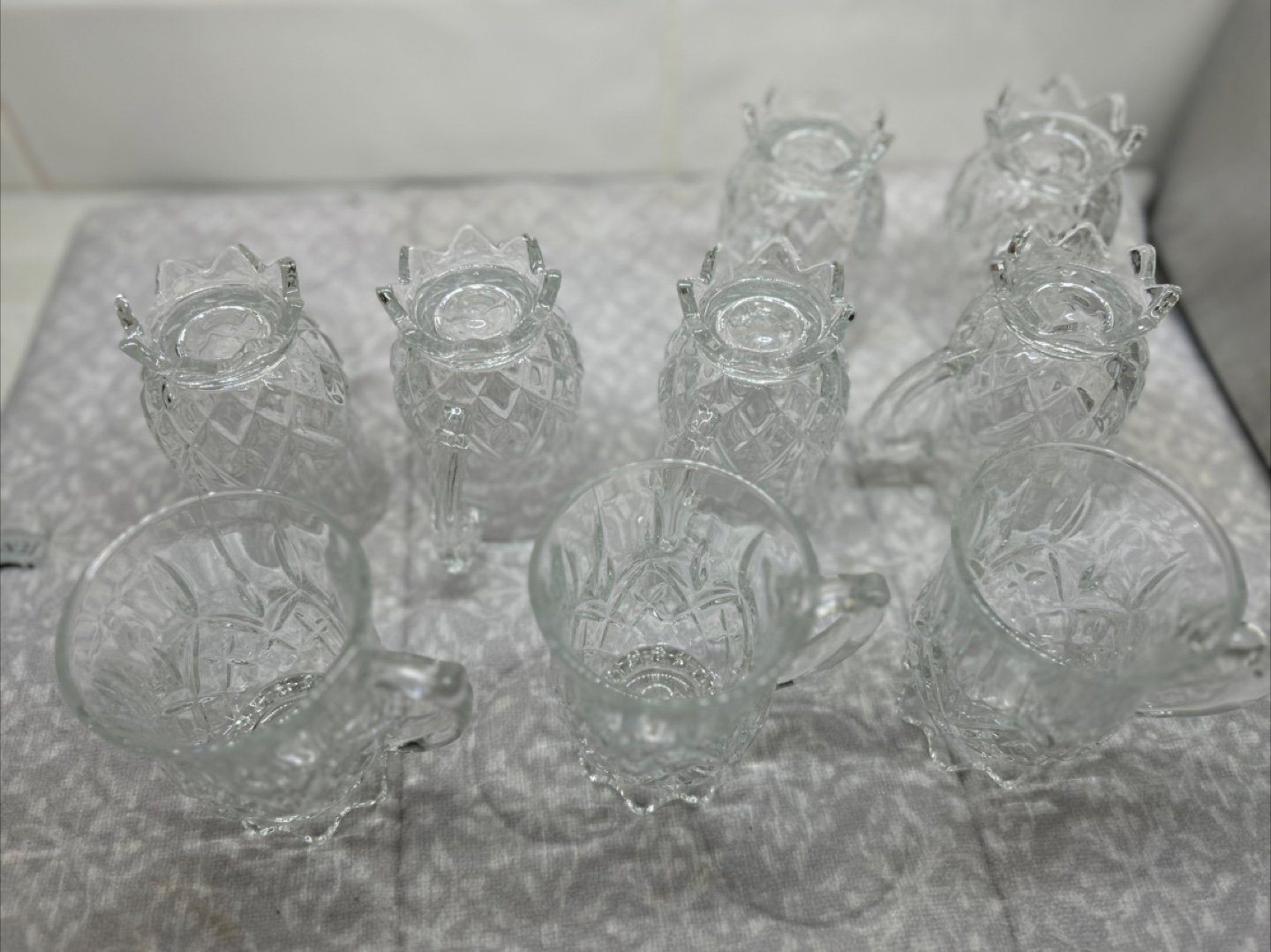 Set of 10 Crystal Coffee Cups