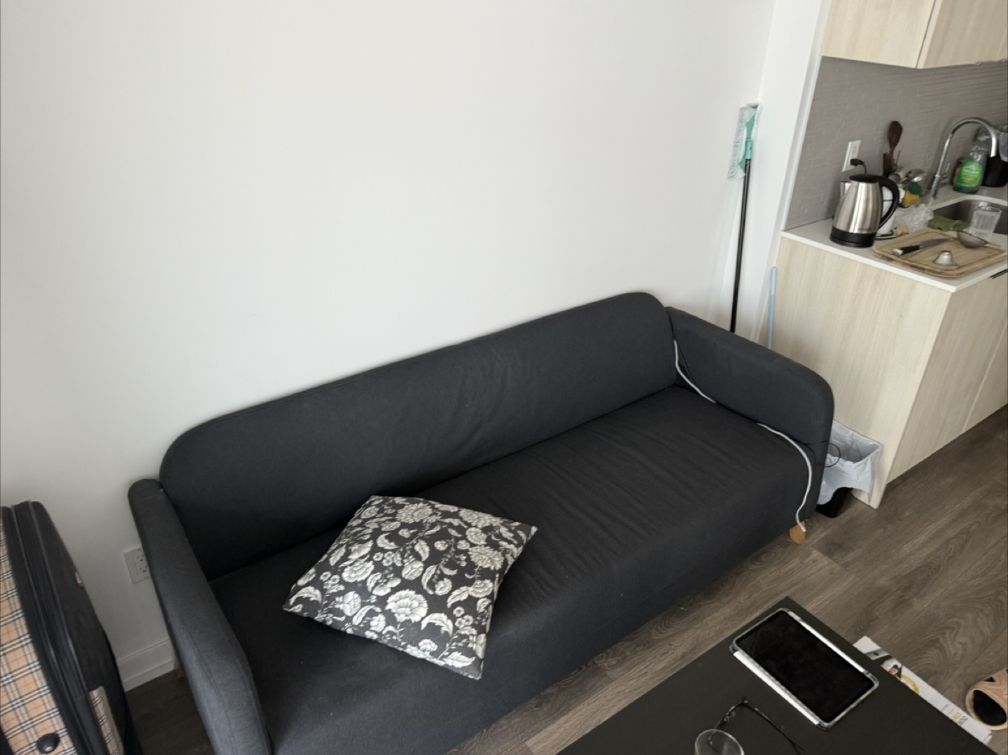 IKEA dark grey sofa