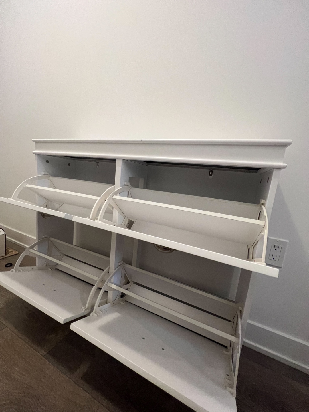 White Shoe Cabinet with Four Drawers - photo 2