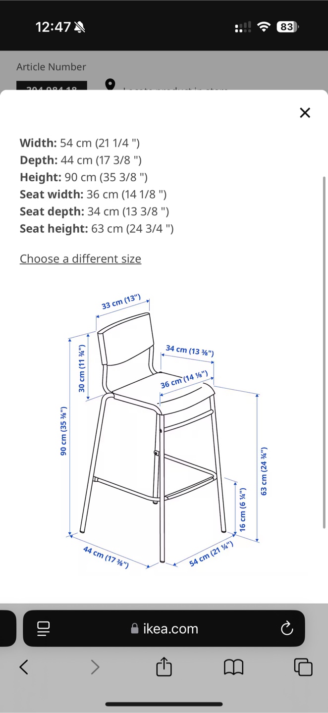 pair of IKEA Bar Stools with Grey Cushions - photo 2