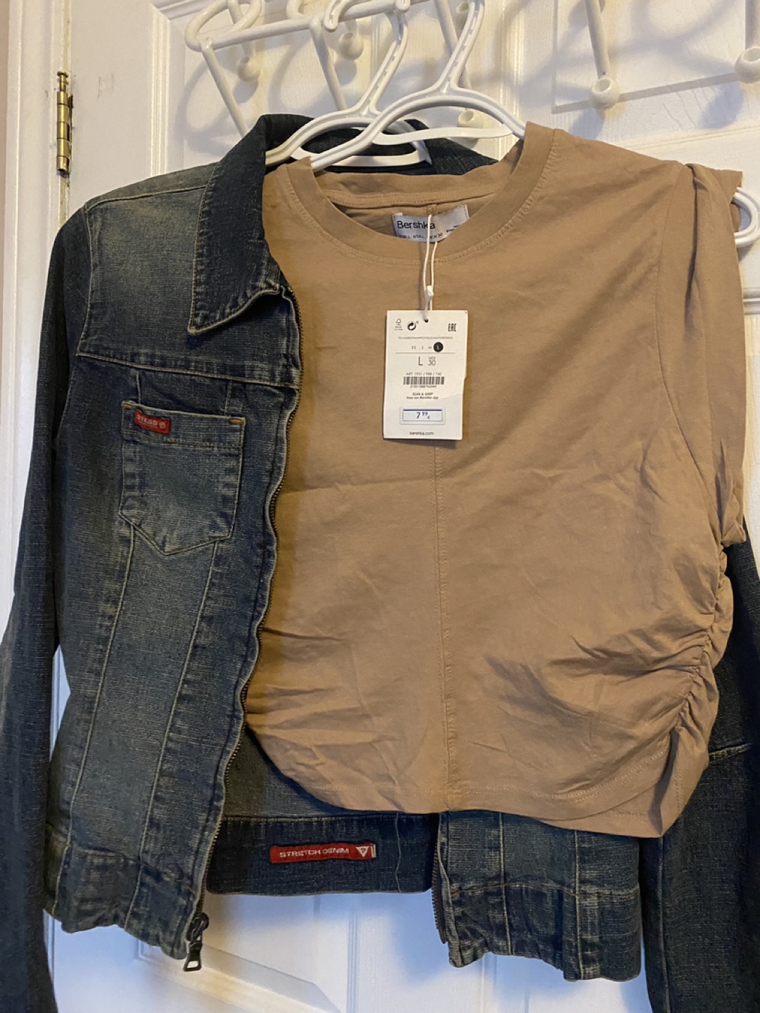 Bershka Brown Ruched Crop top