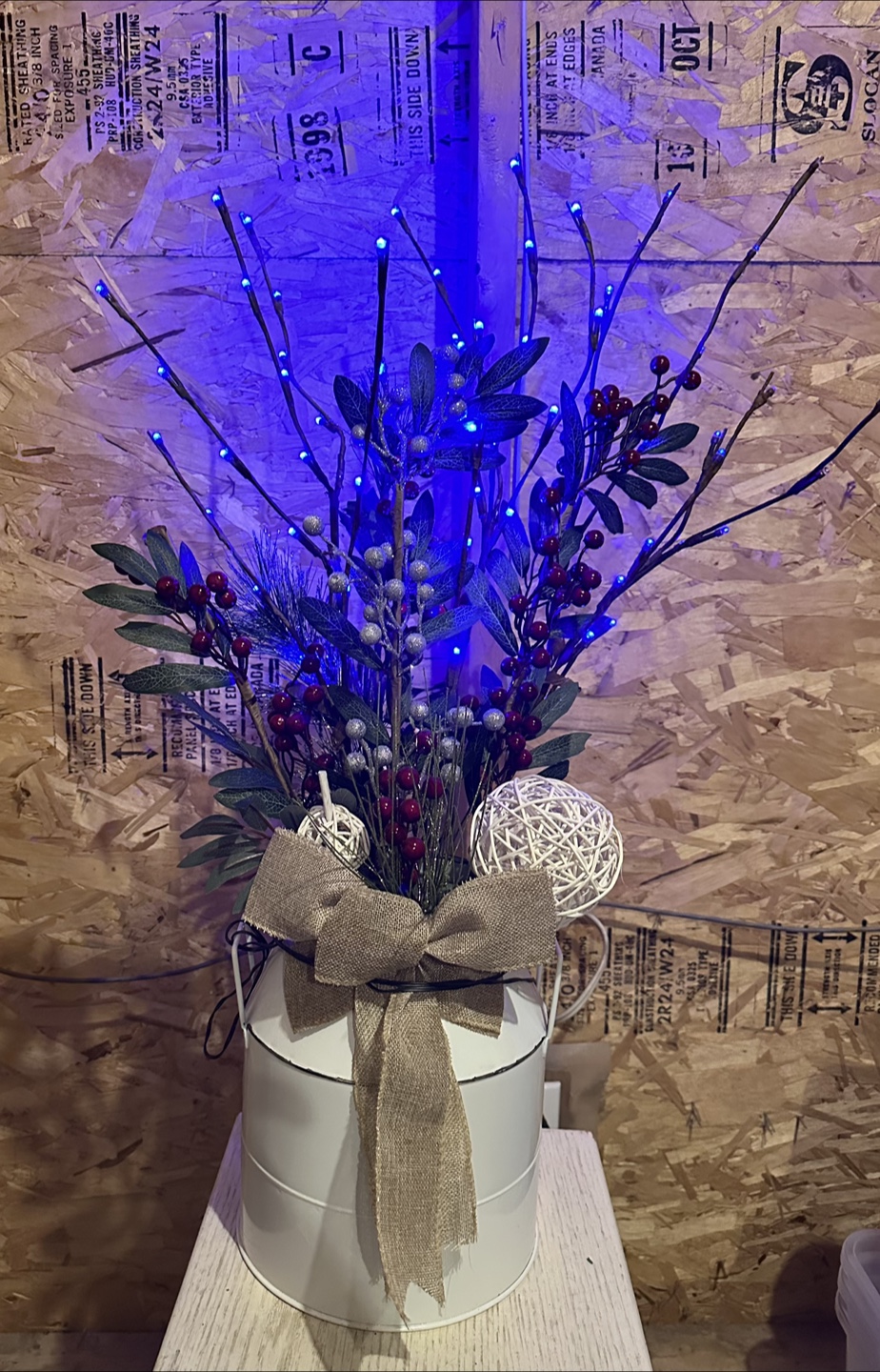 Free LED Lit Winter Centerpiece