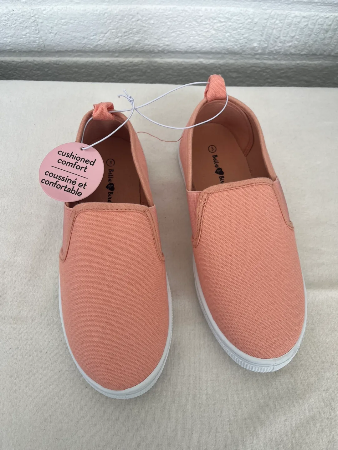 Girls' Size 3 Bella & Bird Slip-on Sneakers - Peach thumbnail