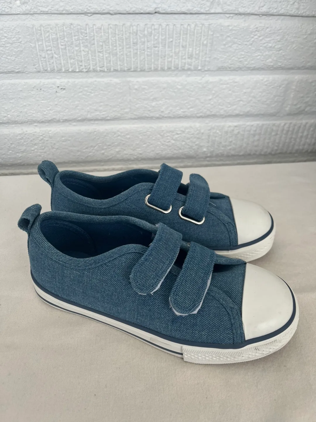 Kids' Denim Velcro Sneakers - Size 1 thumbnail