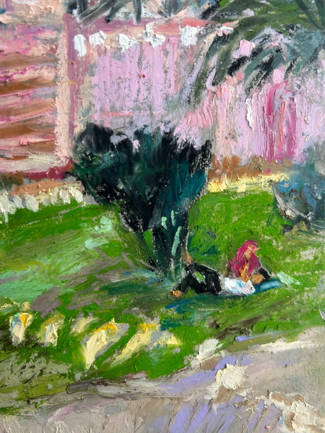 “The Pink Palace” Original Oil Pastel Painting image indicator(5)