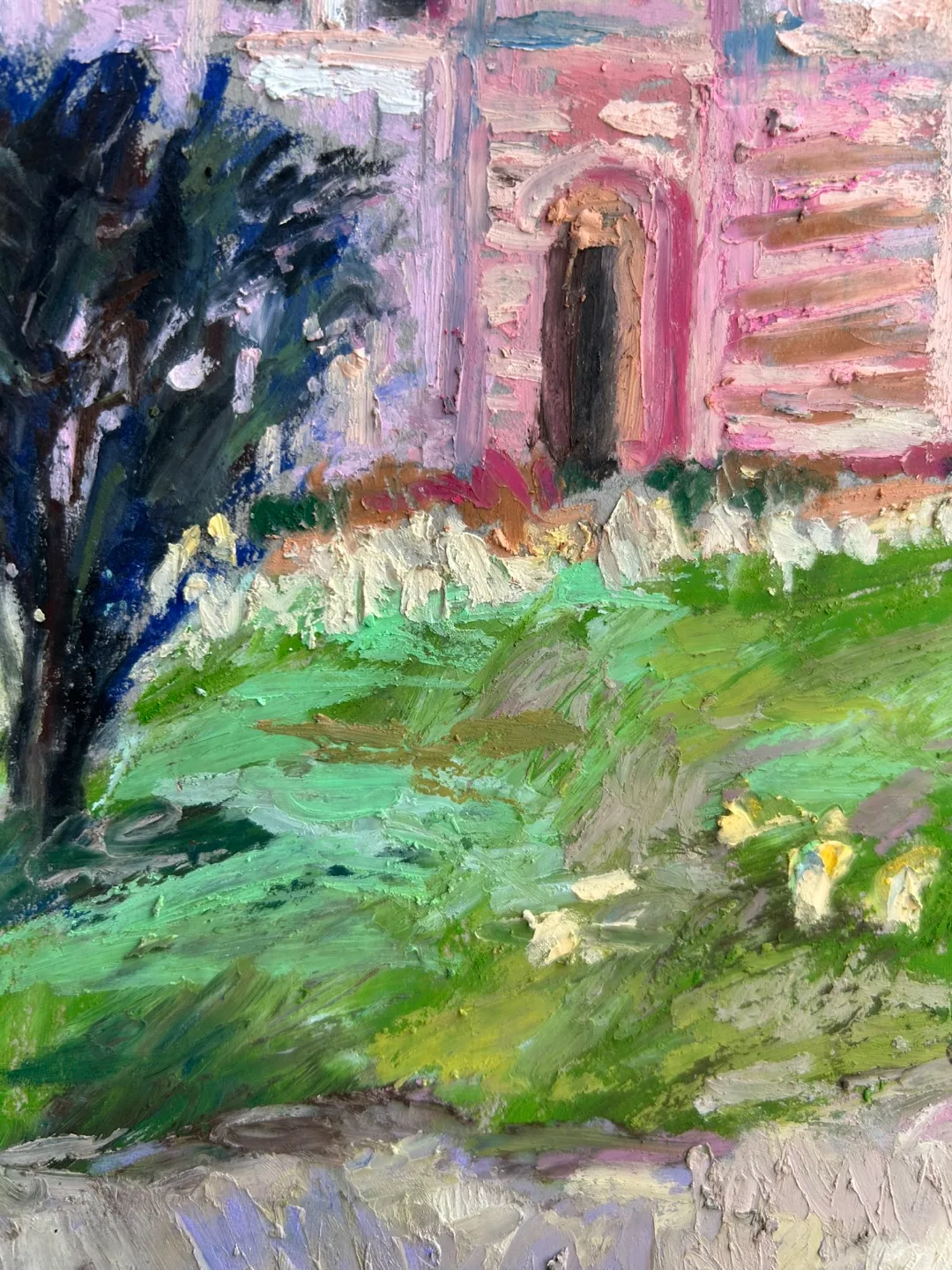 “The Pink Palace” Original Oil Pastel Painting image indicator(6)