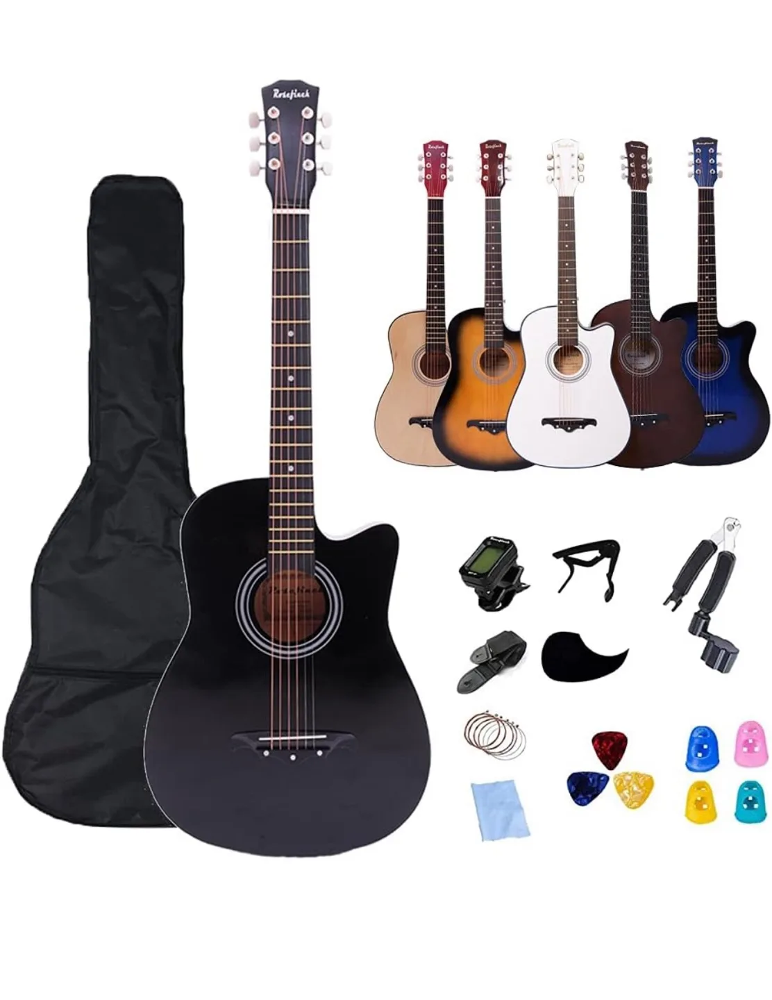 Rosefinch AGT16-BK Acoustic Guitar - Black thumbnail